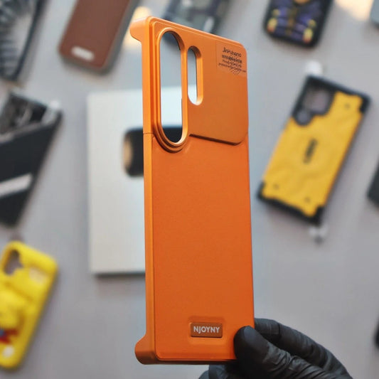 Samsung Galaxy S26 Ultra Metal Bumper Cover, Aero Flex Aluminum Frameless with Magsafe Case - Orange