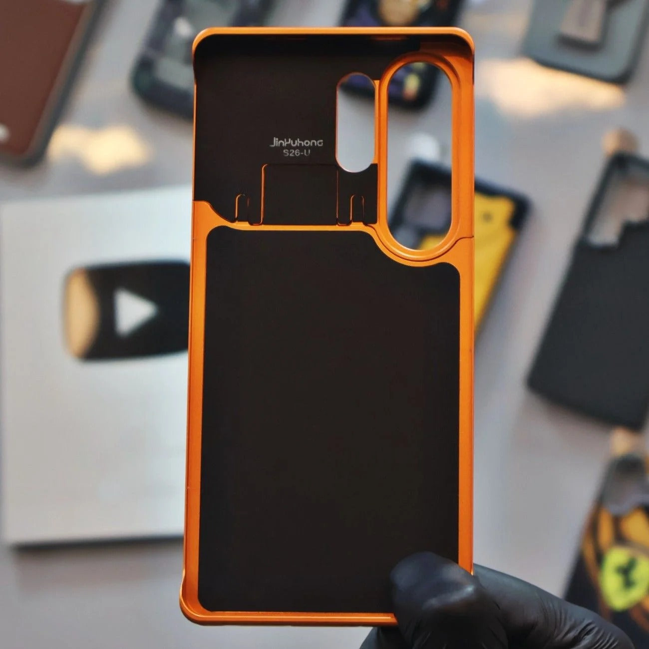 Samsung Galaxy S26 Ultra Metal Bumper Cover, Aero Flex Aluminum Frameless with Magsafe Case - Orange