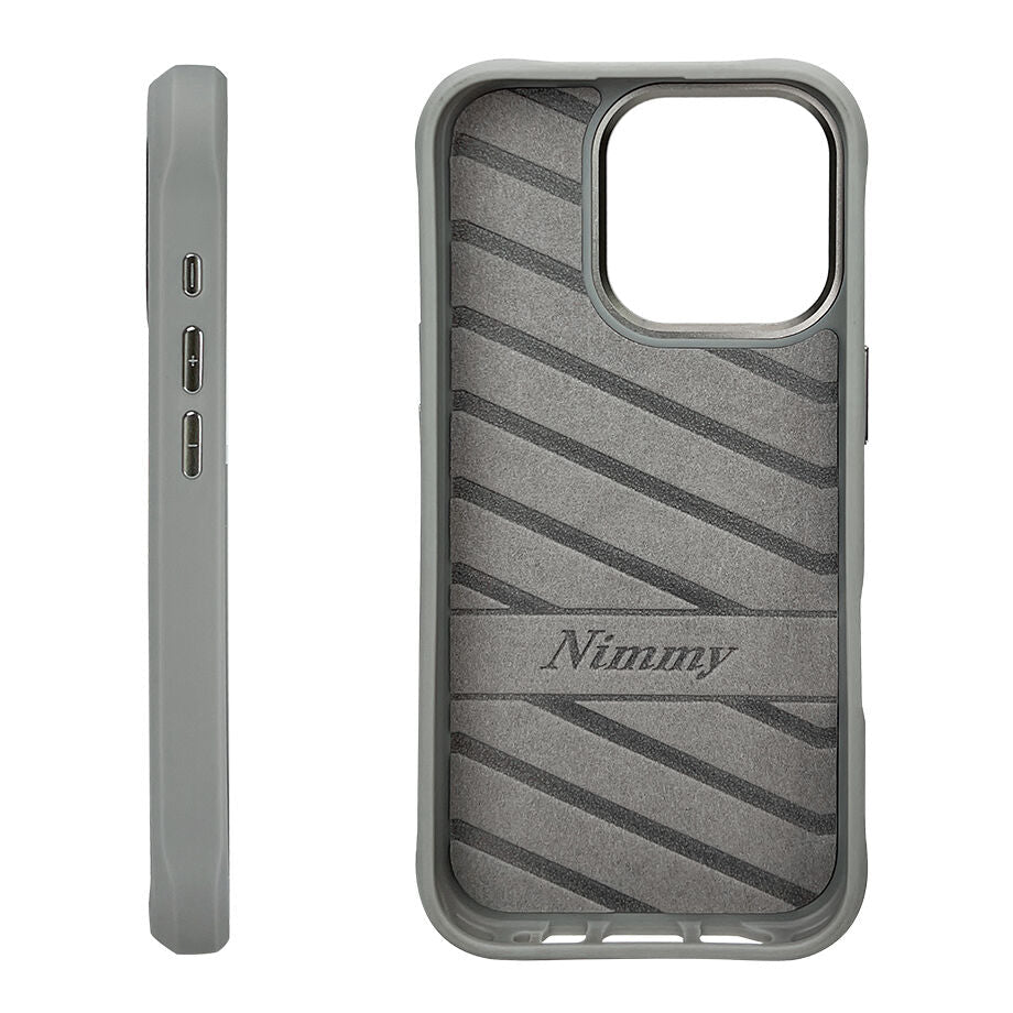 iPhone 16 Pro Max Nimmy 3D Embroidery Chain Swag Dog Case - Grey