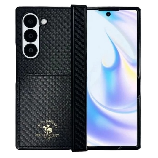 Samsung Galaxy Z Fold6 Original Santa Barbara Kent Series Leather Case with Hinge Protection - Black
