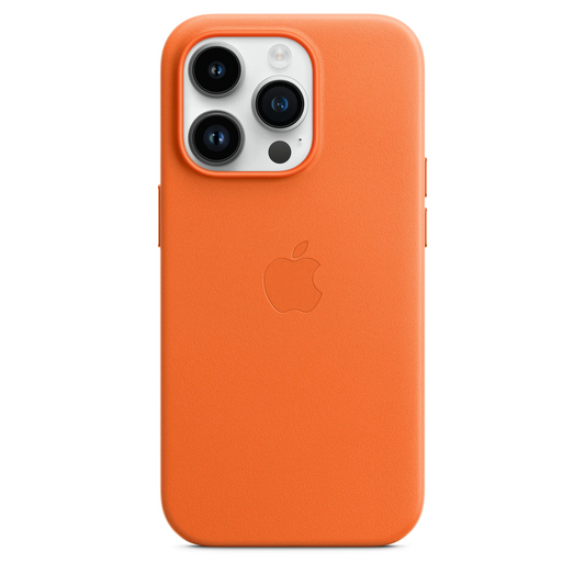 iPhone 16 Pro Leather (Not Magsafe) Case - Orange