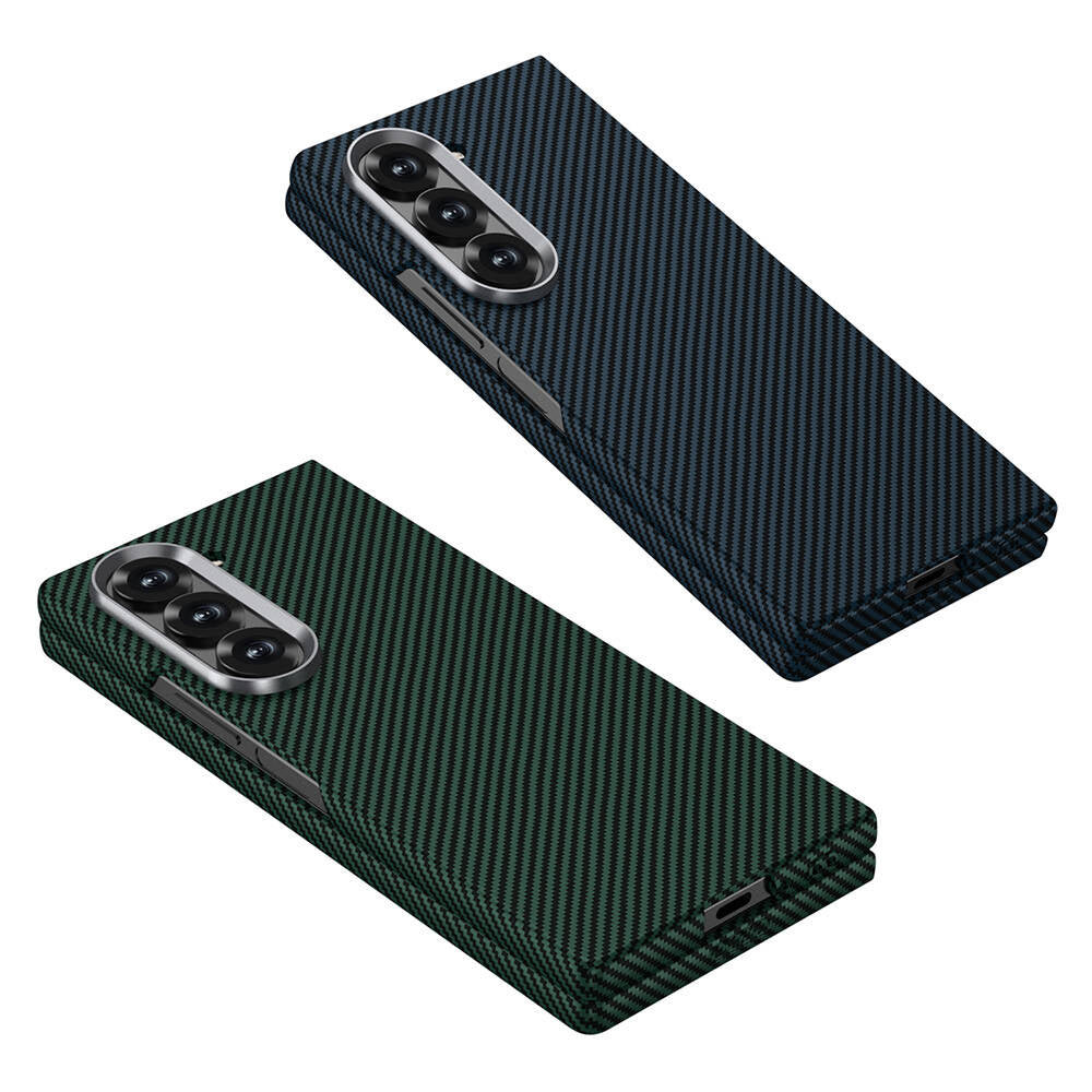 Samsung Galaxy Z Fold6 GKK Carbon Fiber Case, Ultra Thin Metal Camera Ring