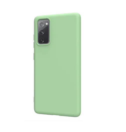 Samsung Galaxy S20 FE Silicon Case Liquid Silicon Inner Fabric with Logo-Green