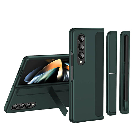 Samsung Galaxy Z Fold 4 Shockproof S Pen Stand Cover-Green