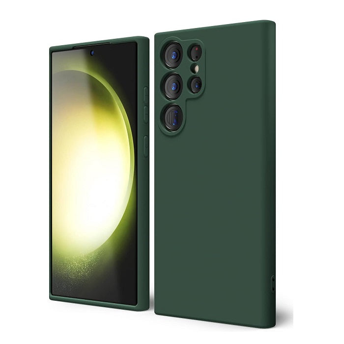 Samsung Galaxy S23 Ultra Liquid Silicon Case With Logo- Green