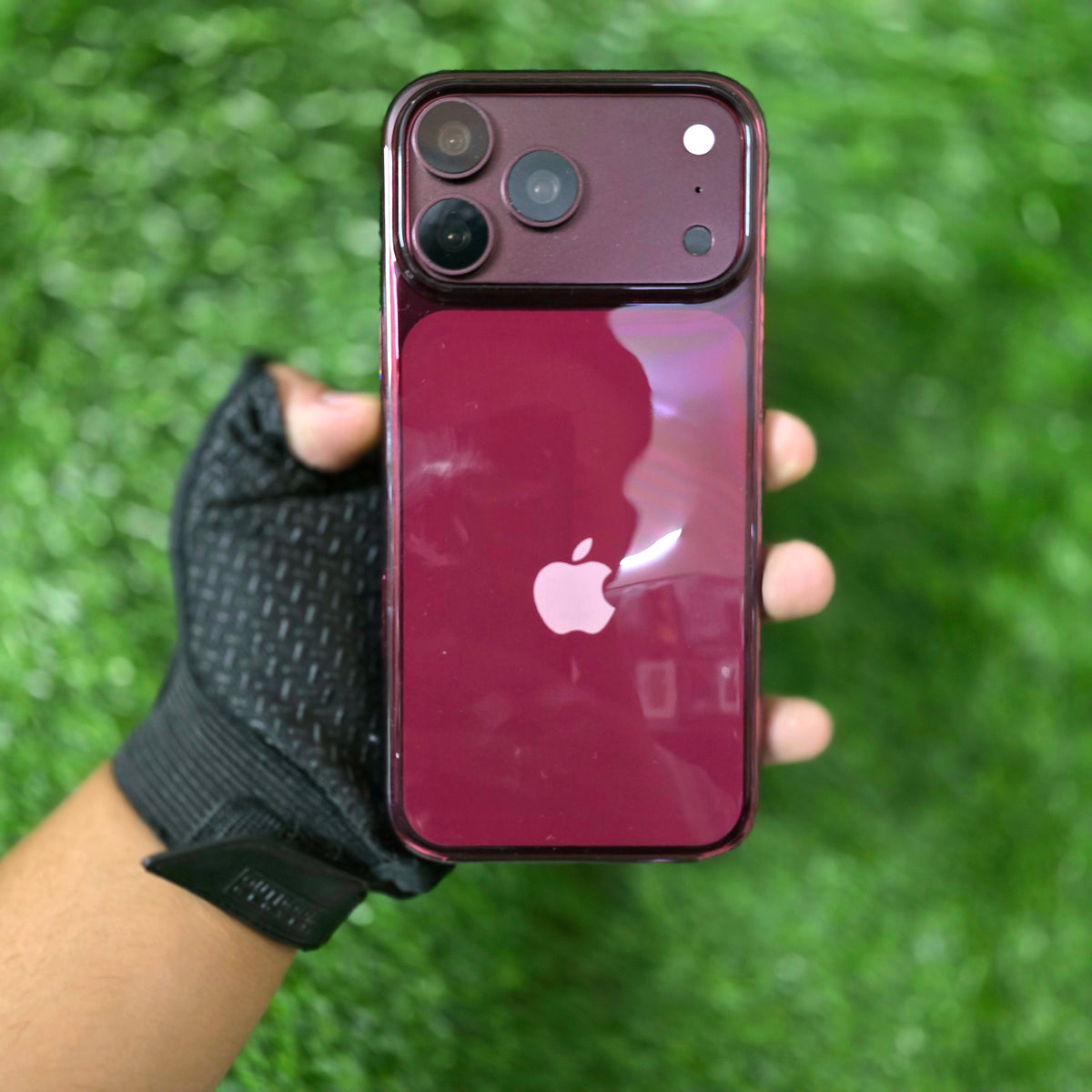 iPhone 18 Pro Anti Yellowing (Open From Bottom) Clear Case with MagSafe & Camera Control Button - Sky Blue/Wine