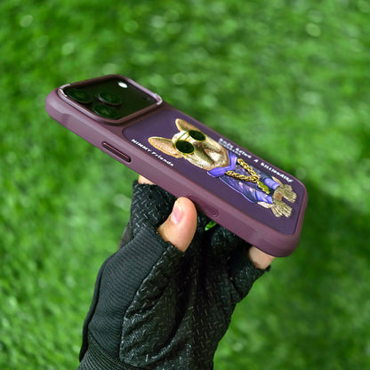 iPhone 18 Pro Nimmy Case, Swag Dog 3D Embroidery Swag Dog Real Chain Case - Wine