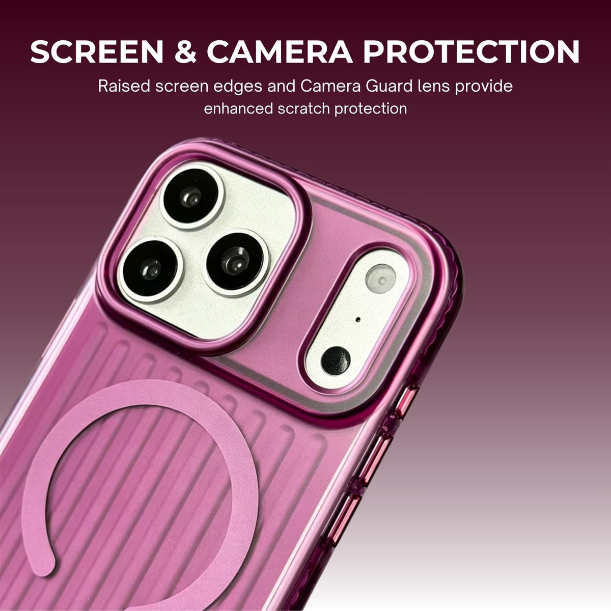 iPhone 18 Pro Shockproof Cover,  SuitCase Design Shiny Texture Cover with Magsafe - Burgundy