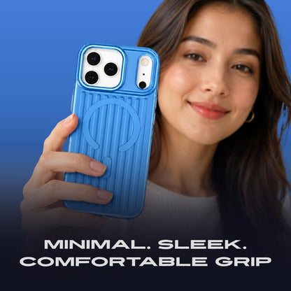iPhone 18 Pro Shockproof Case, Suitcase Design Shockproof Military-Grade Protection with Magsafe - Sky Blue