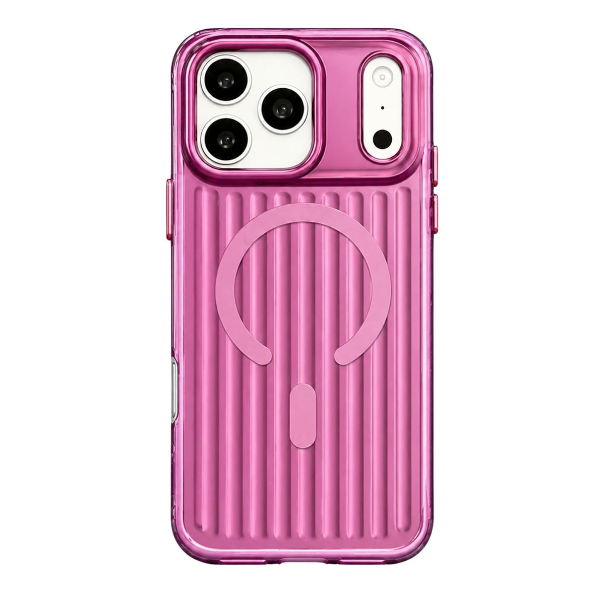 iPhone 18 Pro Shockproof Cover,  SuitCase Design Shiny Texture Cover with Magsafe - Burgundy