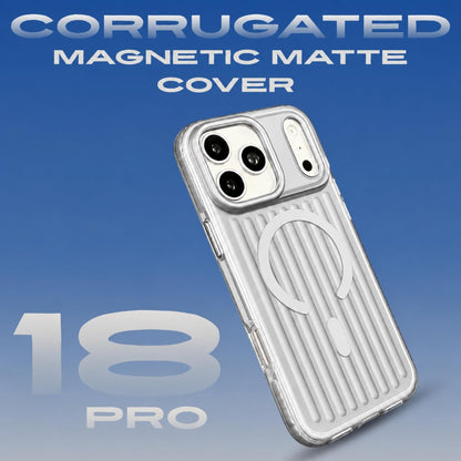 iPhone 18 Pro Max Shockproof Cover,  SuitCase Design Shiny Texture Cover with Magsafe - White