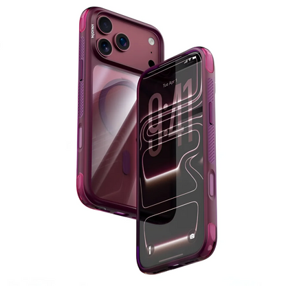 iPhone 18 Pro Shockproof Corner Air Bag NjoyNY Air Pro 2 Series Case with Magsafe & camera Control Button - Burgundy