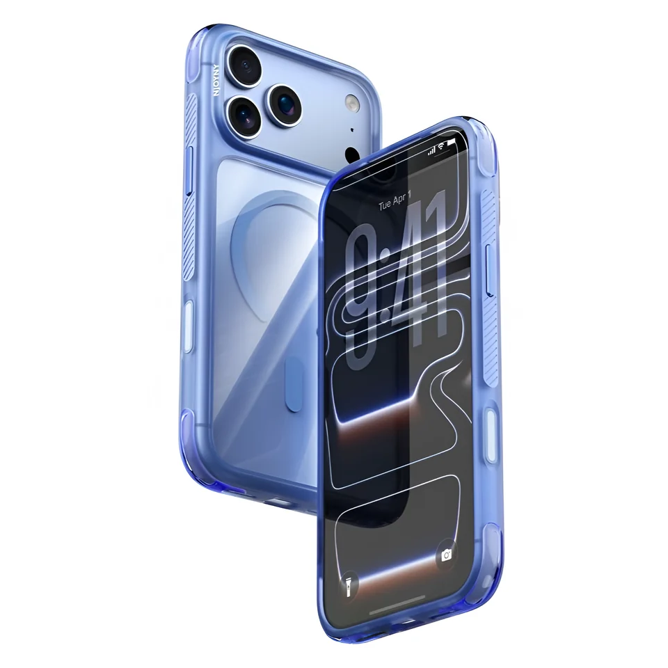iPhone 18 Pro Shockproof Corner Air Bag NjoyNY Air Pro 2 Series Case with Magsafe & camera Control Button - Sky Blue