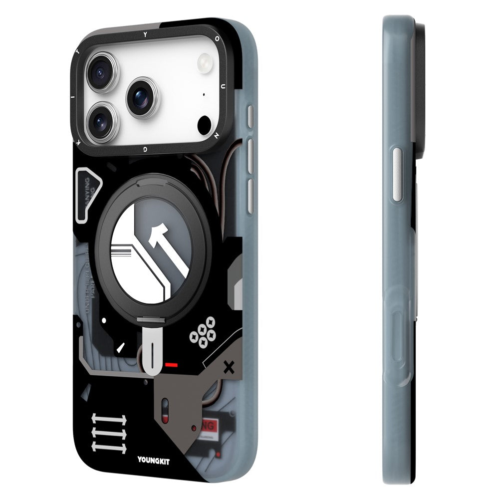 iPhone 18 Pro Max Youngkit Cover, Starship Series 360° Rotation Ring Stand with Magsafe - Black