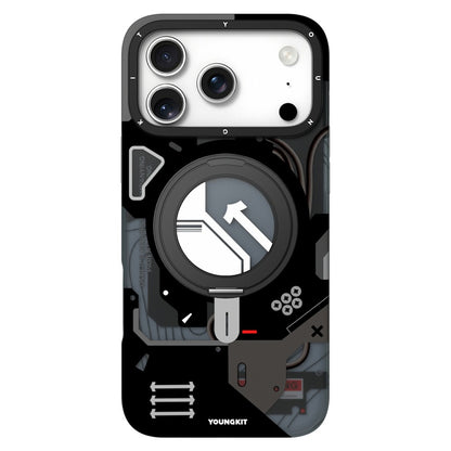 iPhone 18 Pro Max Youngkit Cover, Starship Series 360° Rotation Ring Stand with Magsafe - Black
