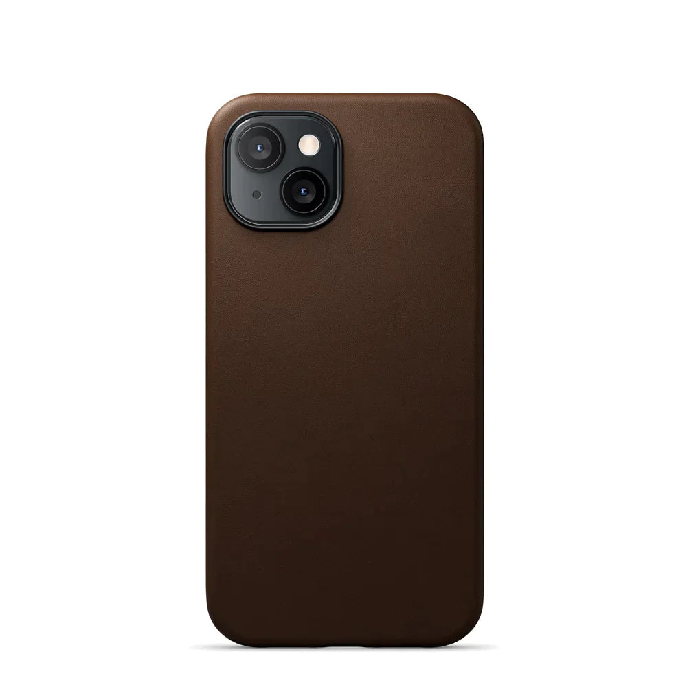 iPhone 14 Genuine Leather Case-Dark Brown