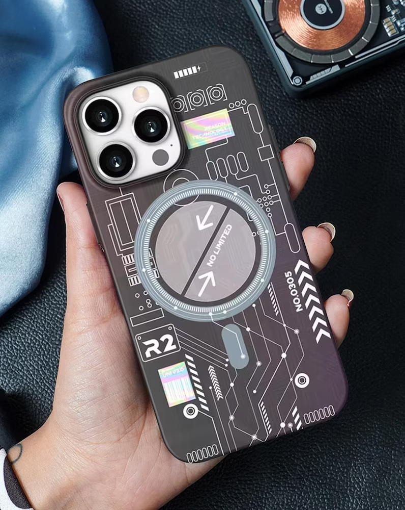 iPhone 14 Pro Night Glow Case Futuristic Tech Design