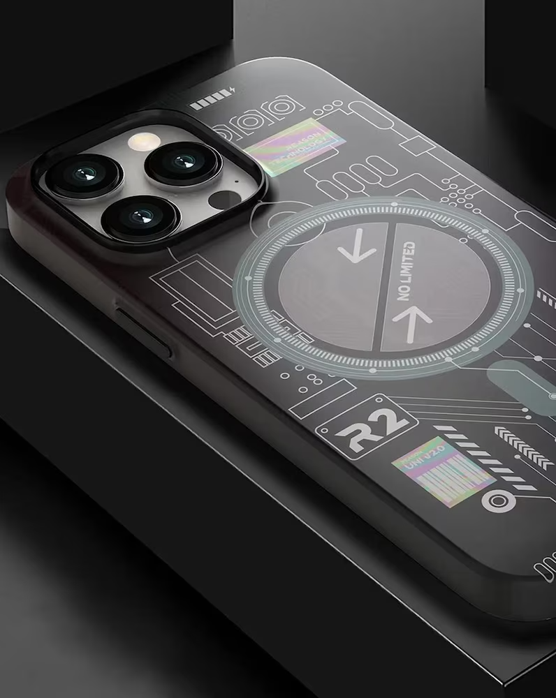 iPhone 14 Pro Night Glow Case Futuristic Tech Design