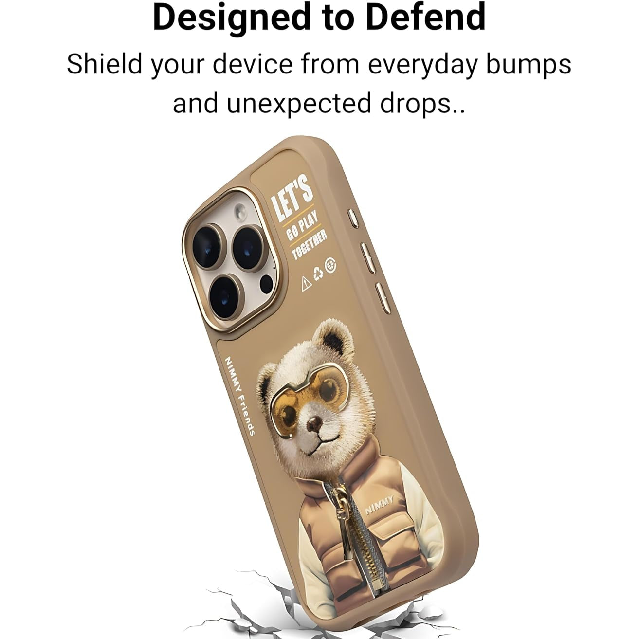 iPhone 16 Pro Max Nimmy 3D Embroidery Winter Jacket Teddy Series Case - Desert Brown