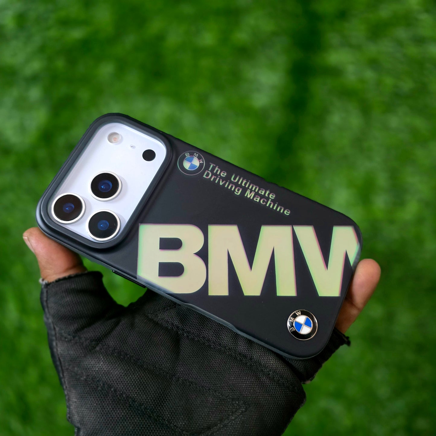 iPhone 17 Pro BMW Case, Multi Changing Color Case with Real Logo - Black