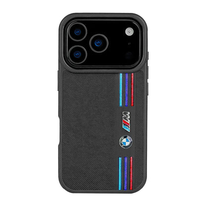 iPhone 17 Pro BMW Case, BMW M-Sport Performance Series Leather Back cover - Black