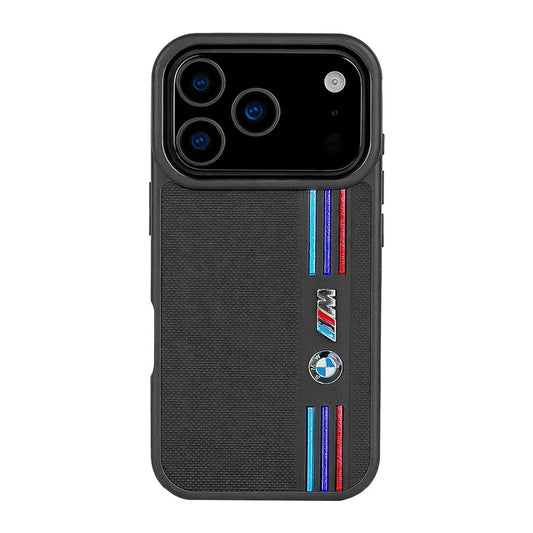 iPhone 17 Pro BMW Case, BMW M-Sport Performance Series Leather Back cover - Black