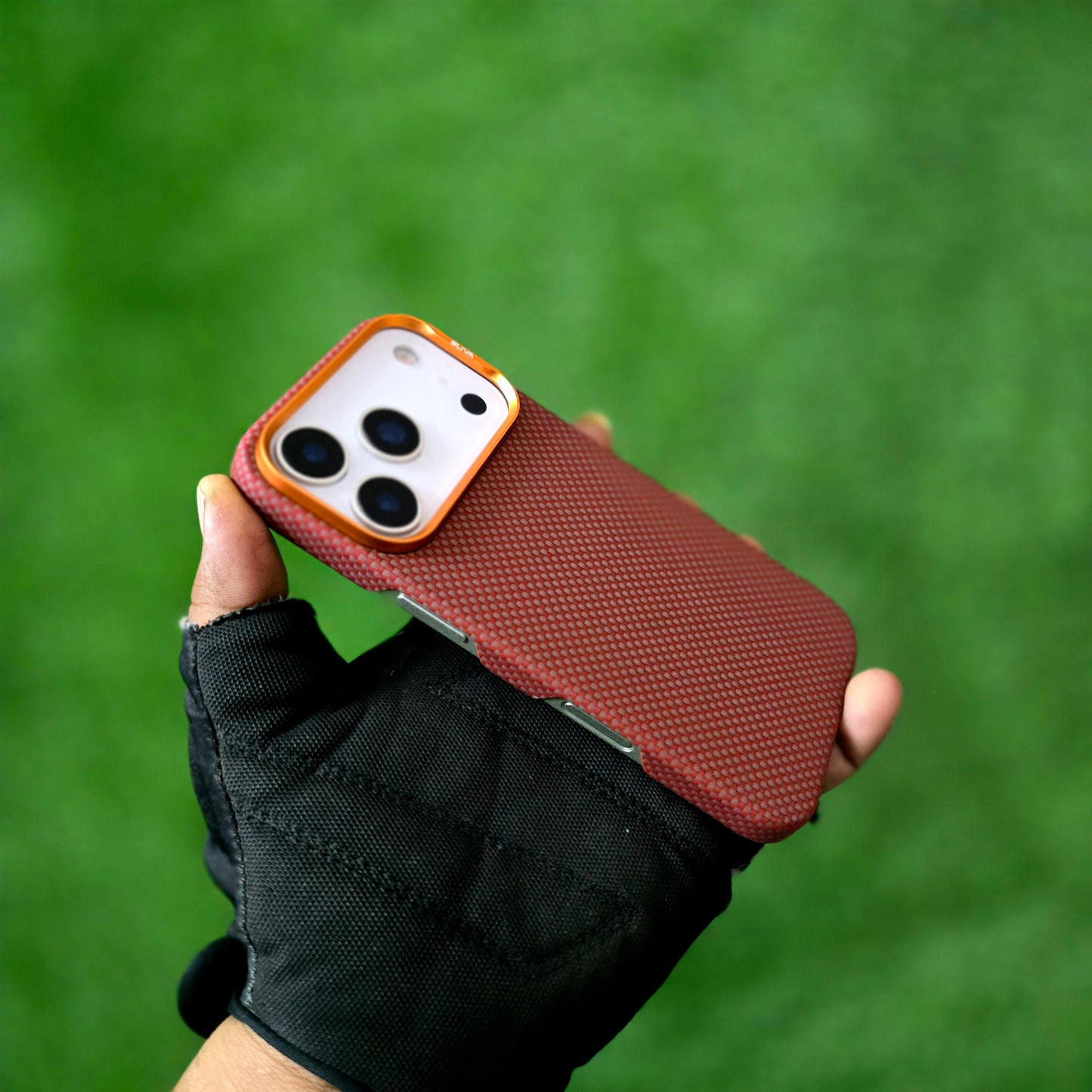 iPhone 17 Pro 0.4mm Thin Original SLIVA Real Aramid Carbon Fiber Case with Magsafe - Orange