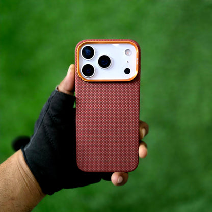 iPhone 17 Pro Max 0.4mm Thin Original SLIVA Real Aramid Carbon Fiber Case with Magsafe - Orange