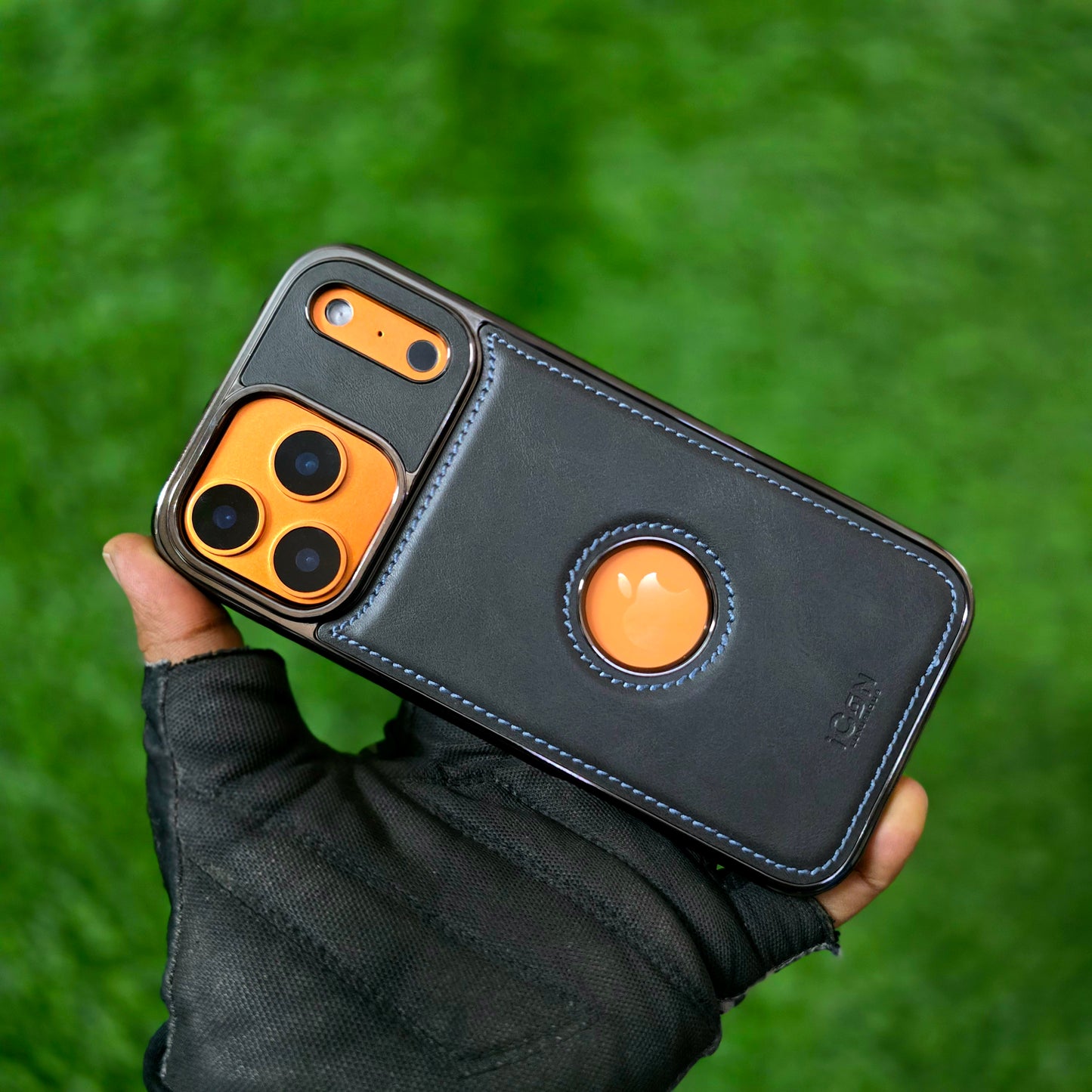 iPhone 17 Pro Max Leather Cover, Luxurious Premium Quality Genuine Leather Case - Black