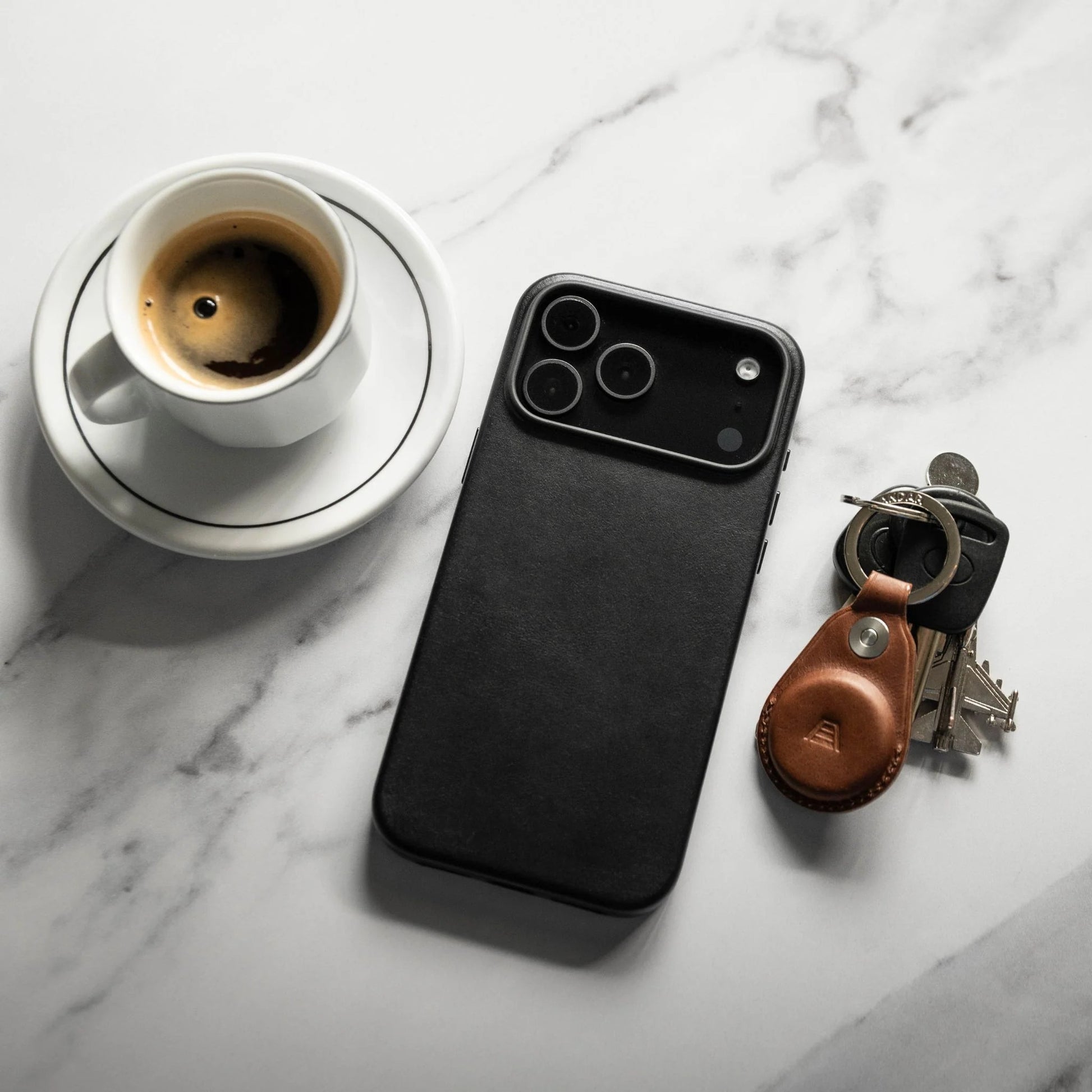 iPhone 17 Pro Max Leather Cover, Genuine Kzdoo Noble Collection Series Leather Case - Black