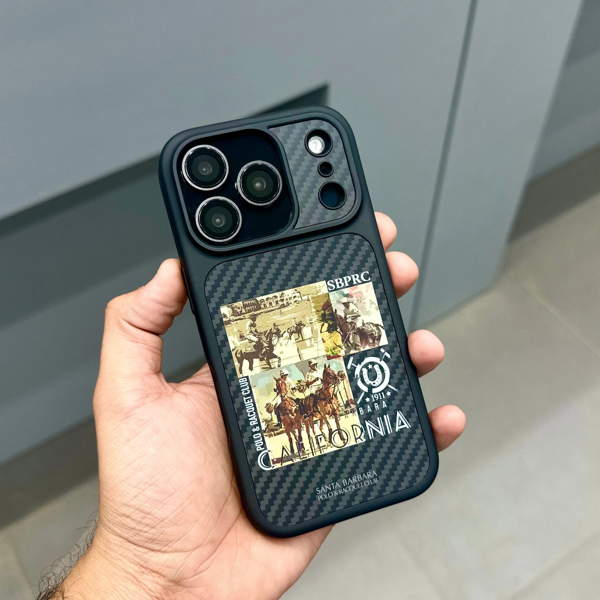 iPhone 17 Pro Max Carbon Fiber Original Santa Barbara Polo Club Elvish Series Back Cover - California