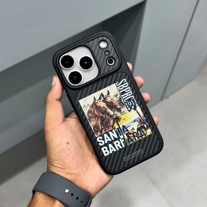 iPhone 17 Pro Max Carbon Fiber Original Santa Barbara Polo Club Elvish Series Back Cover - Race Course