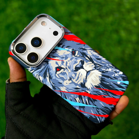 iPhone 17 Pro Max Slim 0.8mm Embossed "Lion Face" Cover with Magsafe - Multi Color