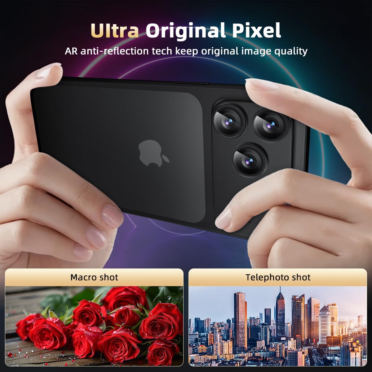 iPhone 17 Pro Max Metal Camera Lens Protector Alloy Metal Camera Cover - Blue/Black