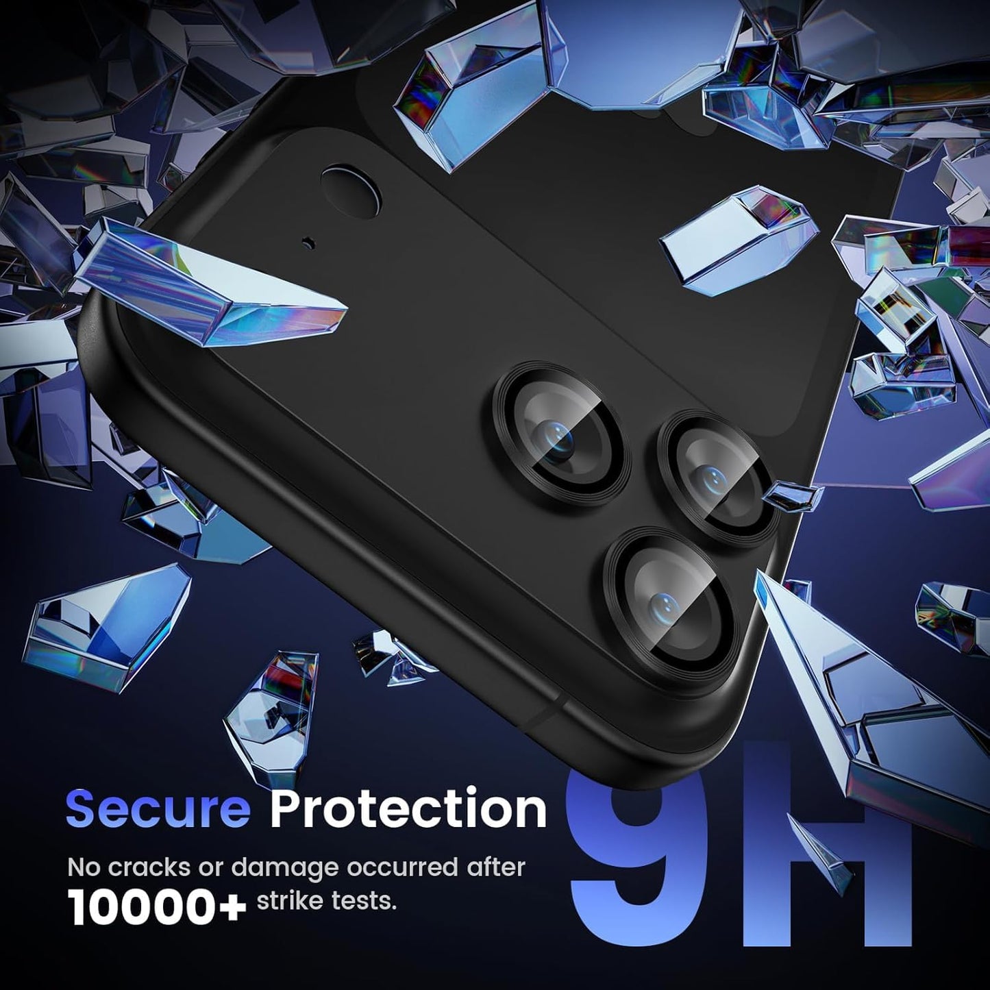 iPhone 17 Pro Metal Camera Lens Protector Alloy Metal Camera Cover - Black/Blue