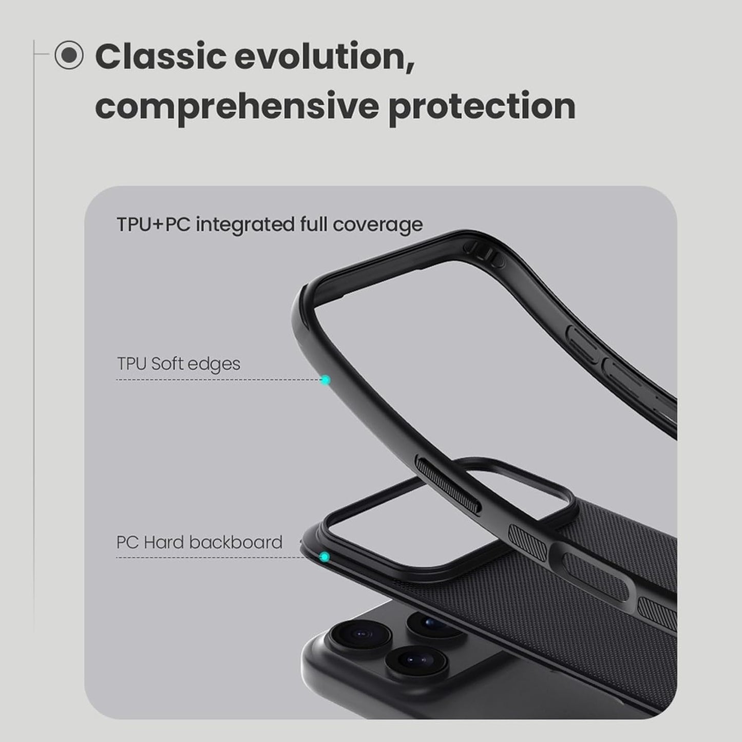 iPhone 17 Pro Nillkin Case, Super Frosted Shield Pro Shock Absorb Cover Raised Bezel - Black