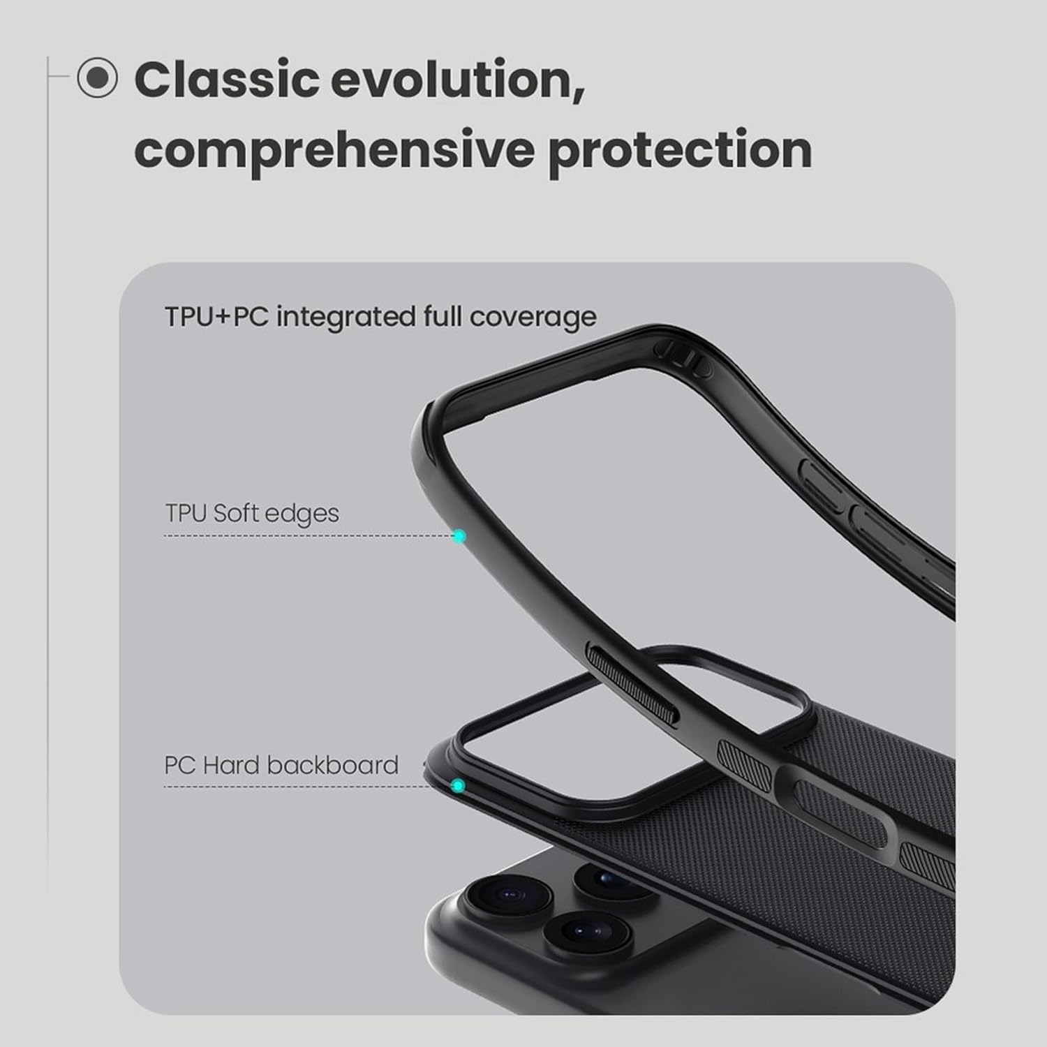 iPhone 17 Pro Nillkin Case, Super Frosted Shield Pro Shock Absorb Cover Raised Bezel - Black