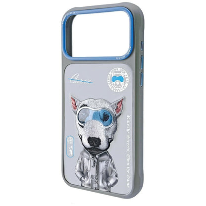 iPhone 17 Pro Nimmy Case, Swag Dog 3D Embroidery Winter Jacket Series Case - Grey