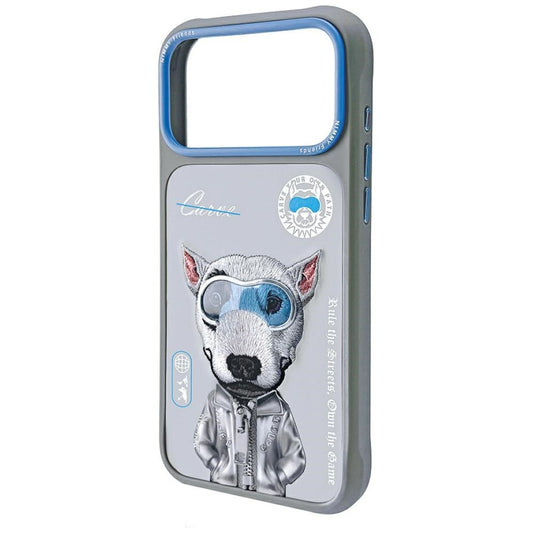 iPhone 17 Pro Nimmy Case, Swag Dog 3D Embroidery Winter Jacket Series Case - Grey