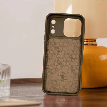 iPhone 17 Pro Max Genuine Leather Original Santa Barbara Polo Club Cedric Series Back Cover - Brown