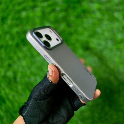 iPhone 17 Pro Max Leather Cover, J-Series Genuine Leather Case - Grey