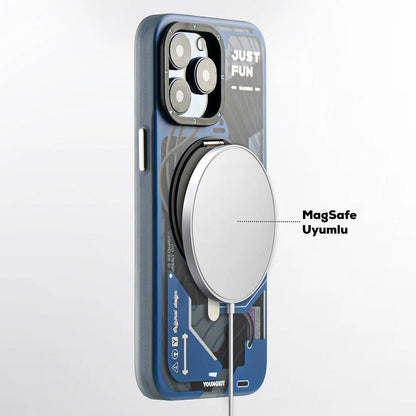 iPhone 17 Pro Max Youngkit Cover, Starship Series 360° Rotation Ring Stand with Magsafe - Black