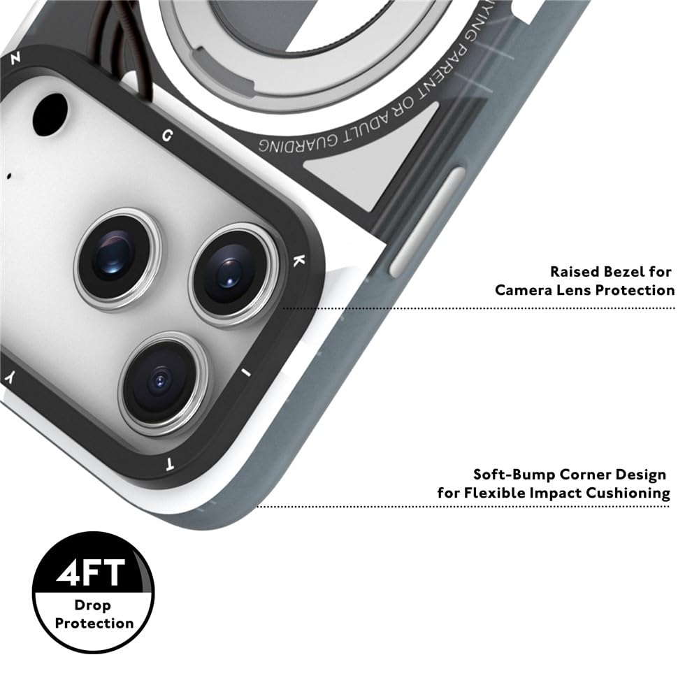 iPhone 17 Pro Max Youngkit Cover, Starship Series 360° Rotation Ring Stand with Magsafe - Black