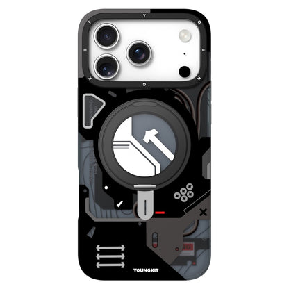iPhone 17 Pro Max Youngkit Cover, Starship Series 360° Rotation Ring Stand with Magsafe - Black