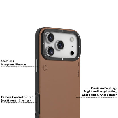 iPhone 17 Pro Max Leather Case, YOUNGKIT Matte Finish Leather Cover with Magsafe - Brown