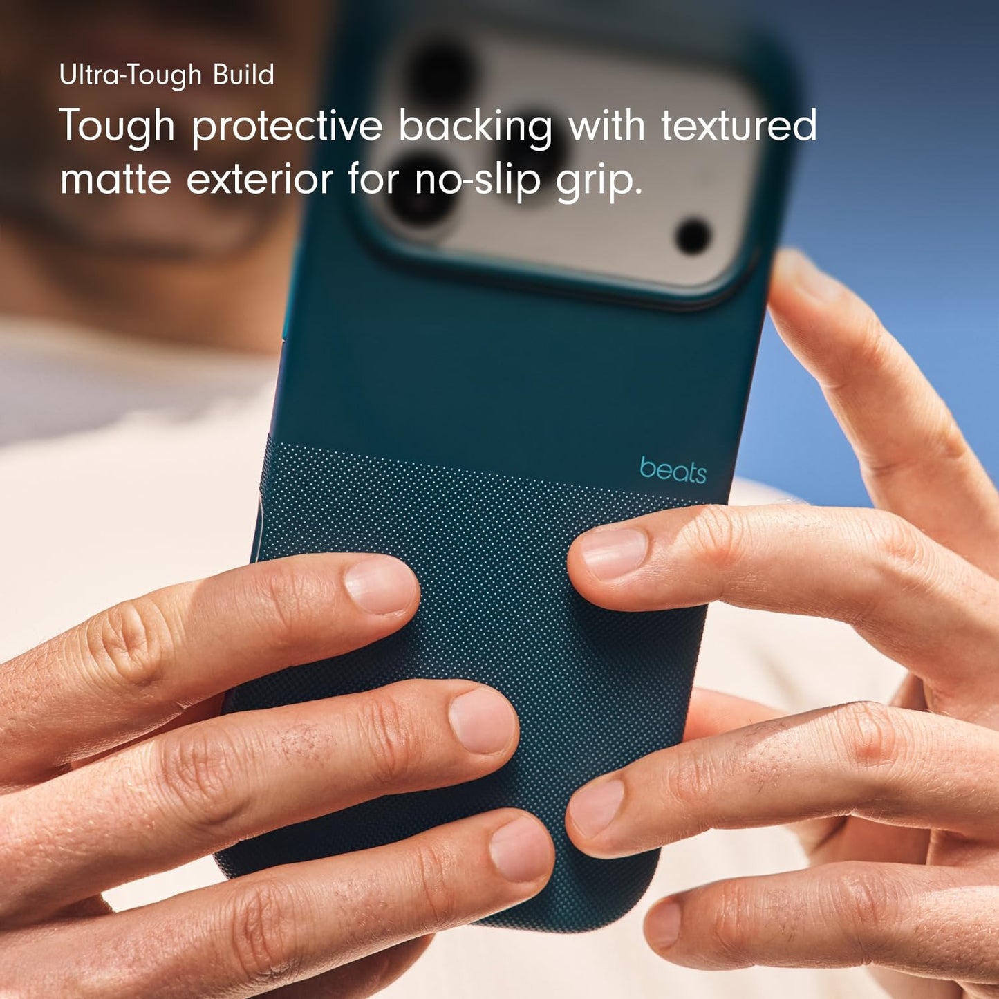 iPhone 17 Pro beats Case, Matte Texture with Microfibre Lining with Magsafe & Camera Control Button - Rocky Blue