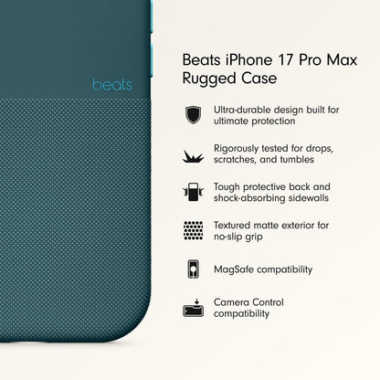 iPhone 17 Pro beats Case, Matte Texture with Microfibre Lining with Magsafe & Camera Control Button - Rocky Blue