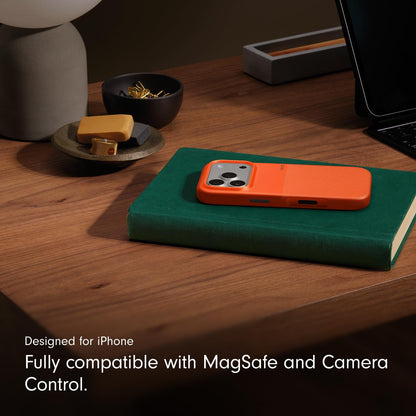 iPhone 17 Pro beats Case, Matte Texture with Microfibre Lining with Magsafe & Camera Control Button - Sierra Orange