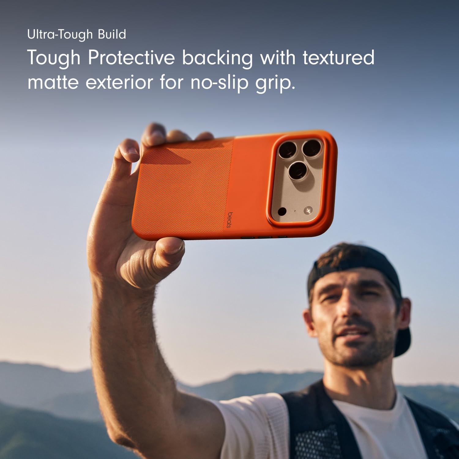iPhone 17 Pro beats Case, Matte Texture with Microfibre Lining with Magsafe & Camera Control Button - Sierra Orange