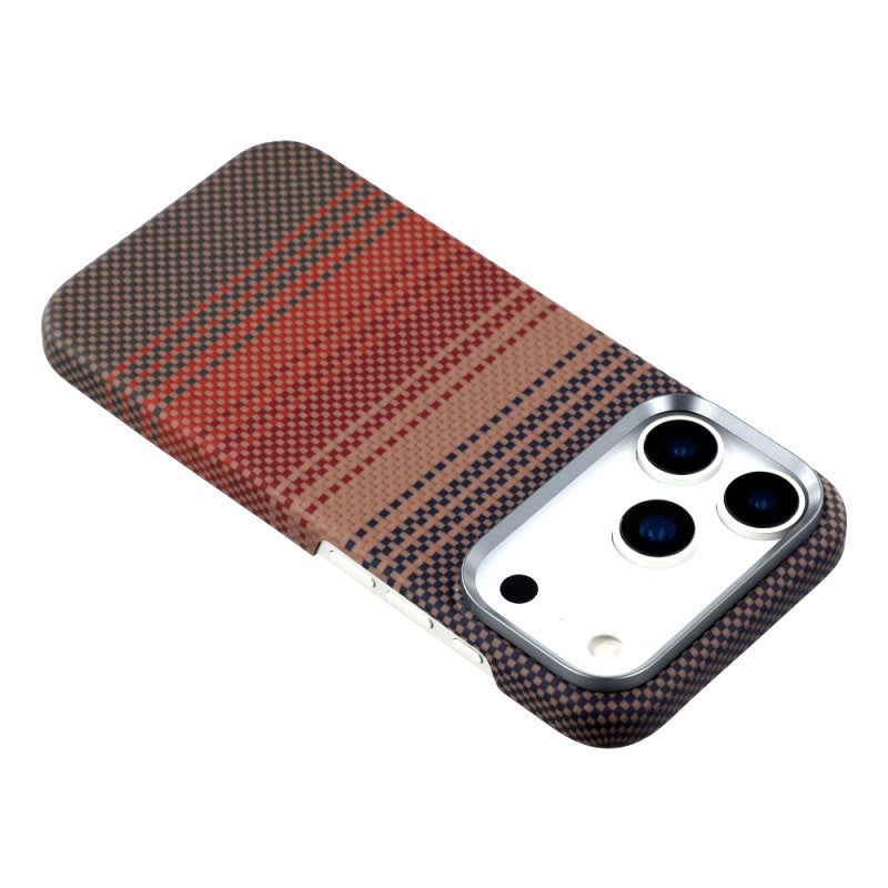 iPhone 17 Pro Max 0.4mm Ultra-Thin Real Aramid Carbon Fiber Case with Magsafe - Sunset